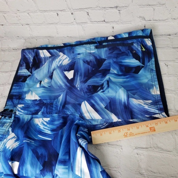 Nike Mens Abstract Blue Volley Swim Trunks XL‎ EUC - Picture 7 of 9